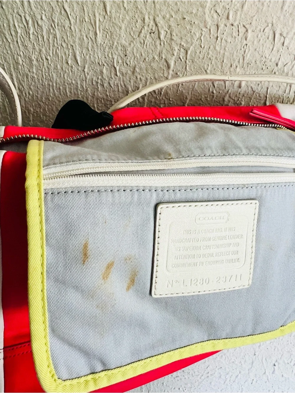 Coach Legacy Weekend Color-block Leather Shoulder Bag